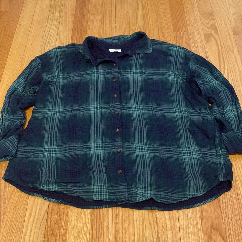 J. Jill Plaid Long Sleeve Top